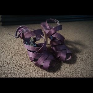Purple strappy heels